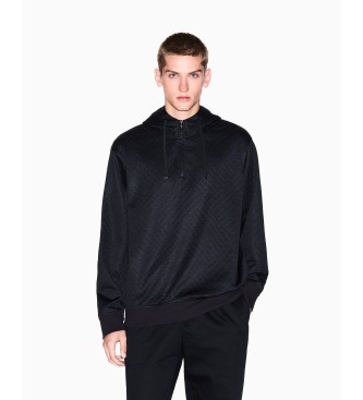 Armani Exchange para hombre. XM001355AF16259FC022 Sudadera Media Cremallera negro (XS), Casual, Poliéster, Manga larga