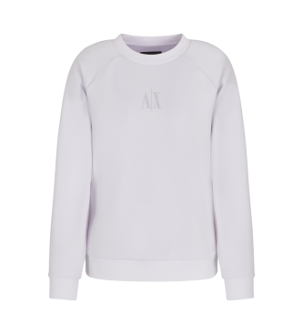 Armani Exchange para mujer. XW000826AF13397U0002 Sudadera tipo crewneck con logo blanco (L), Casual, Deportivo, Multideporte, Viscosa
