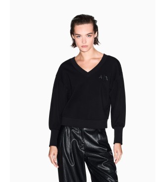 A|X Armani Exchange para mujer. XW000972AF16111UC001 Sudadera con mangas anchas negro (XL), Casual, Poliamida, Manga larga