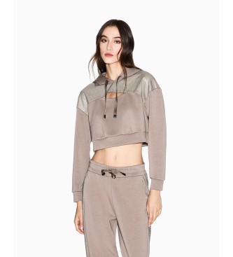 A|X Armani Exchange para mujer. XW000996AF16111U6242 Sudadera corta con corte marrón (M), Casual, Poliamida, Manga larga