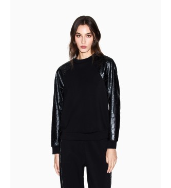 A|X Armani Exchange para mujer. XW001292AF16111UC001 Sudadera Effect negro (XL), Casual, Poliamida