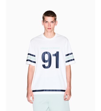 Armani Exchange para hombre. XM001852AF10361U0009 Camiseta 91 blanco (XXL), Casual, Algodón, Manga corta