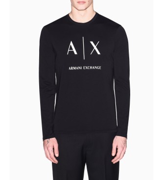 A|X Armani Exchange Camiseta de manga larga negra
