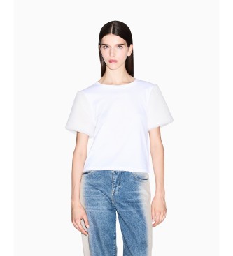 A|X Armani Exchange para mujer. XW001065AF10356U0002 Camiseta Eco blanco (XS), Casual, Algodón, Manga corta