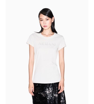 A|X Armani Exchange para mujer. XW001351AF17172U1094 Camiseta Logo Brillante blanco (M), Casual, Algodón, Manga corta