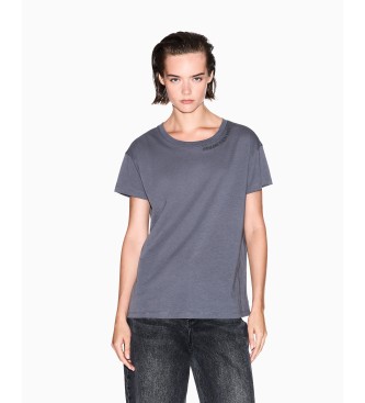 Armani Exchange para mujer. XW001356AF10356U8105 Camiseta Relajada gris (L), Casual, Algodón, Manga corta