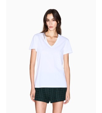 Armani Exchange para mujer. XW001390AF10356U0002 Camiseta Beat blanco (XS), Casual, Algodón, Manga corta