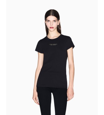 A|X Armani Exchange para mujer. XW001455AF10356MC021 Camiseta Slim Fit negro (XL), Casual, Algodón, Manga corta