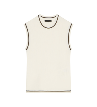 A|X Armani Exchange Mulher Branco Para Xw002243af10352u1003 Top Perfect White (Xs), Casual, Poliéster, Sem Mangas / Correias