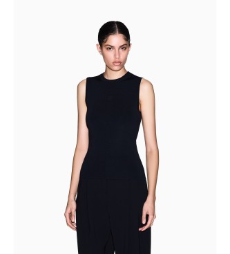 A|X Armani Exchange para mujer. XW001448AF10352UC001 Top Fusion negro (XL), Casual, Viscosa, Sin mangas / Tirantes