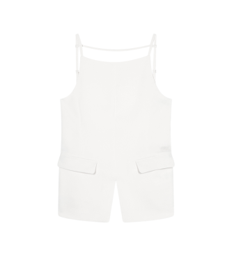 A|X Armani Exchange Mulher Branco Para Xw001952af21555u1003 Top Sem Mangas (Xs), Casual, Poliéster, Sem Mangas / Correias