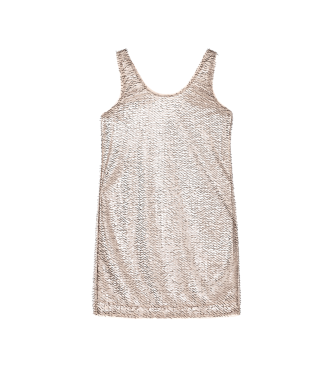 A|X Armani Exchange para mujer. XW001832AF18870M4071 Vestido Metbloom beige (XL), Casual, Poliéster, Sin mangas / Tirantes