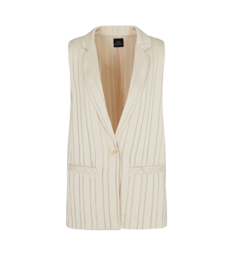 Armani Exchange para mujer. XW000481AF12744F1030 Chaleco sin mangas de corte deconstruido beige (XS), Casual, Poliéster