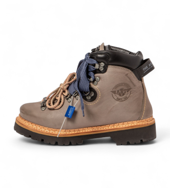 Artunisex. 1003011EW603_039 Leren enkellaarsjes 0030 Air Alpine grijs (40), Leer, Plat, Veters, Casual