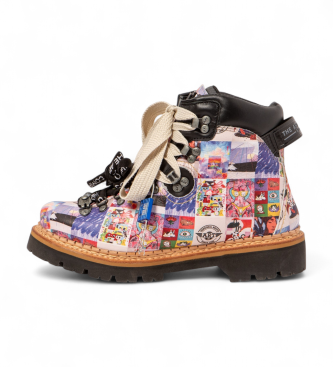 Artunisex. 1003011FR603_ESP Leren enkellaarsjes 0030 Air Alpine veelkleurig (46), Leer, Plat, Veters, Casual