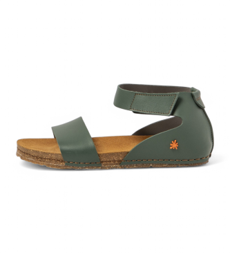 Art para mujer. 103822DI0003_0G3 Sandalias de piel 0382 Creta verde (37), Plano, Velcro, Casual