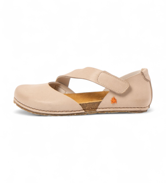 Art para mujer. 103843ZZ0003_020 Sandalias de Piel 0384 Creta beige (40), Plano, Velcro, Casual