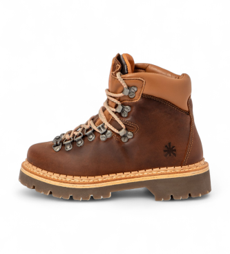 Artunisex. 109035230603_023 Leren enkellaarsjes 0903 Air Alpine bruin (38), Leer, Plat, Veters, Casual