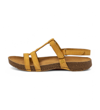 Imagen Art para mujer. 1094651F5003_024 Sandalias de Piel 0946 I Breathe amarillo (42), Plano, Velcro, Casual