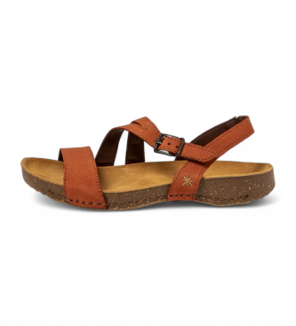 Art para mujer. 110453MH0003_006 Sandalias de piel 1045 I Breathe naranja (37), Plano, Hebilla, Casual