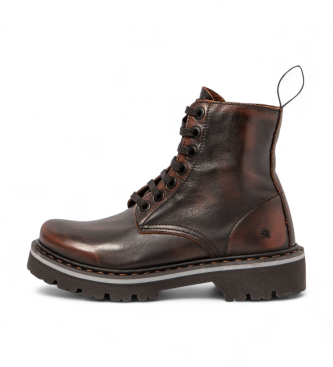 Artunisex. 1116616EG003_012 Leren enkellaarsjes 1166 Marina bruin (46), Leer, Plat, Veters, Casual