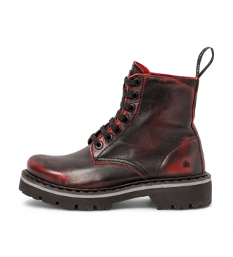 Artunisex. 1116616F4003_008 Leren enkellaarsjes 1166 Marina kastanjebruin (42), Leer, Plat, Veters, Casual, Granaatappel