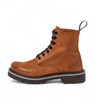 Artunisex. 111661523003_023 Leren enkellaarsjes 1166 Marina bruin (43), Leer, Plat, Veters, Casual