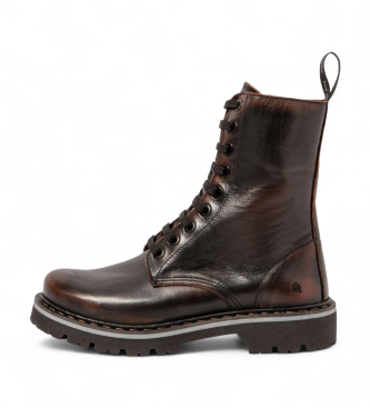 Artunisex. 1116715EG003_012 Leren enkellaarsjes 1167 Marina bruin (38), Leer, Plat, Ritssluiting, Casual