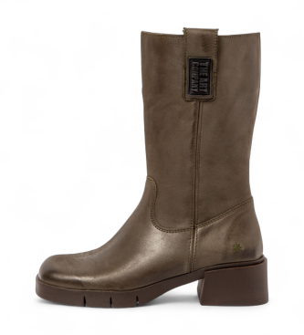 Artvoor vrouwen. 112861122003_0G3 Leren laarzen 1286 Warschau bruin groenachtig bruin (38), Leer, 3 tot 5 cm, Ritssluiting, Casual