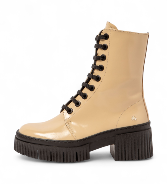 Artvoor vrouwen. 1137514KH003_082 Leren enkellaarsjes 1375 York beige (36), Leer, 3 tot 5 cm, Ritssluiting, Casual