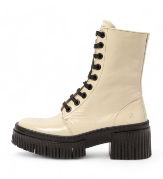 Botines de piel 1375 beige (39), 3 a 5cm, Cordones, Cremallera, Casual, Art outlet 2024.