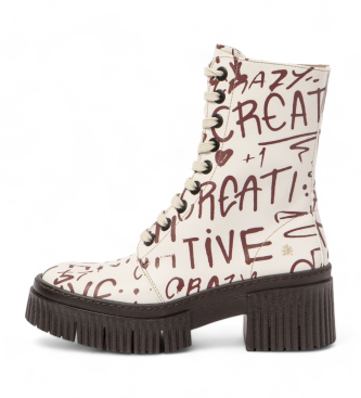 Art para mulher. 11375F1X1003_ESP Botins 1375F brancos (39), Tecido, 3 a 5cm, Cordão, Casual