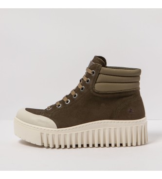 Art para mujer. 1153211UG003_020 Zapatos de piel con plataforma 1532 Nobuck-W Kaki-Cream/Brighton (41), Beige, 3 a 5cm, Cordones, Casual