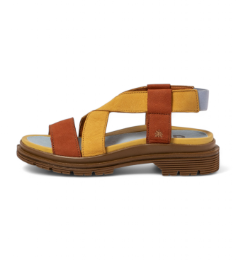 Art para mujer. 1155311YJ003_0MU Sandalias de piel 1553 Birmingham multicolor (40), Plano, Velcro, Casual