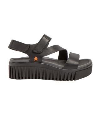 Art para mujer. 115732101003_001 Sandalias de Piel 1573 Brighton negro (37), 3 a 5cm, Velcro, Casual