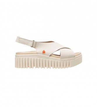 Art för kvinnor. 1157411ZZ003_020 Läder Sandaler 1574 Brighton beige (36), Hud, 3 till 5 cm, Kardborreband, Casual