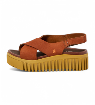 Art para mujer. 1157431MH003_006 Sandalias de piel 1574 Brighton naranja (41), 3 a 5cm, Velcro, Casual