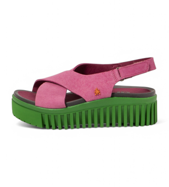 Art para mujer. 115743143003_043 Sandalias de piel 1574 Brighton rosa (37), 3 a 5cm, Velcro, Casual