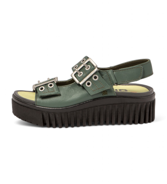 Art para mujer. 1157911DI003_0G3 Sandalias de piel 1579 Brighton verde (40), 3 a 5cm, Hebilla, Casual