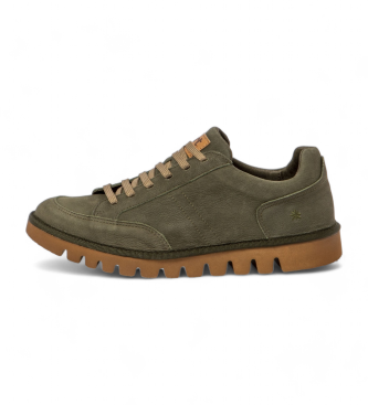 Artunisex. 115951122003_0G3 Leren sportschoenen 1595 Ontario groen (46), Leer, Plat, Veters, Casual