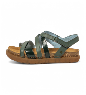 Art para mujer. 1171413Y0003_0MU Sandalias de piel 1714 Rhodes verde (41), Plano, Velcro, Casual
