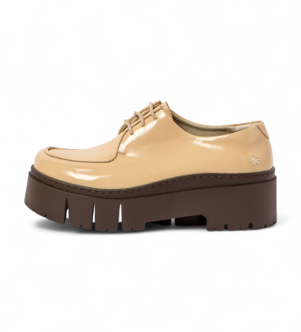 Art para mujer. 1176411KH003_082 Zapatos de Piel 1764 Leeds beige (37), 3 a 5cm, Cordones, Casual