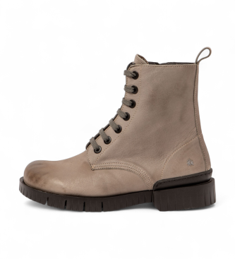 Art unisex. 1183611EW003_039 1836 Ankelkängor i läder, grå Oxford (38), Hud, Karta, 1 till 3 cm, Zip, Casual