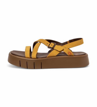 Art para mujer. 1185312F5003_024 Sandalias de Piel 1853 Malaga amarillo (41), 3 a 5cm, Hebilla, Casual