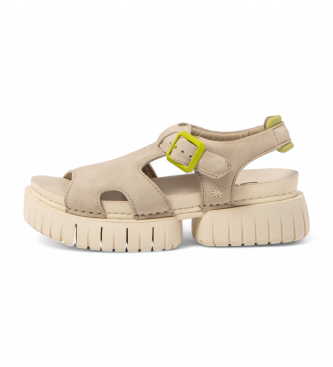 Art para mujer. 118821124003_017 Sandalias de Piel 1882 Madeira beige (41), 3 a 5cm, Hebilla, Casual