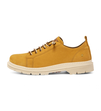 Artunisex. 1189712F5003_024 1897 Birmingham gele leren schoenen (43), Leer, 3 tot 5 cm, Veters, Casual, Geel
