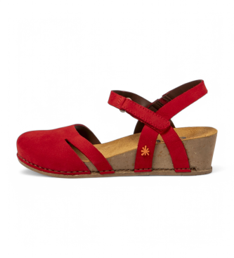 Art para mujer. 119313108003_008 Sandalias de piel 1931 I Live rojo (41), 3 a 5cm, Velcro, Casual