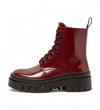 Artvoor vrouwen. 119531467003_008 Leren enkellaars 1953 Amberes bordeaux (39), Leer, Plat, 1 tot 3 cm, Ritssluiting, Casual
