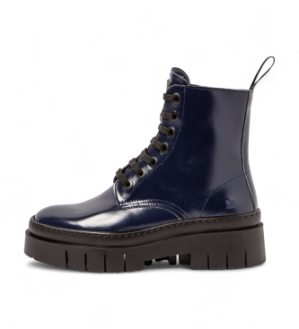 Artvoor vrouwen. 119531466003_0B0 Leren enkellaars 1953 Amberes marine (41), Leer, Plat, 1 tot 3 cm, Ritssluiting, Casual, Marineblauw