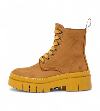 Art para mujer. 1195312ZM003_024 Botines de Piel 1953 Amberes mostaza (39), Marrón, Plano, 1 a 3cm, Cremallera, Casual